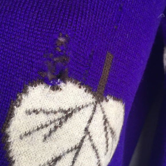 ST. JOHN Separates Falling Leaves Design  Rib Knit Mock Neck Sweater - Picture 11 of 16